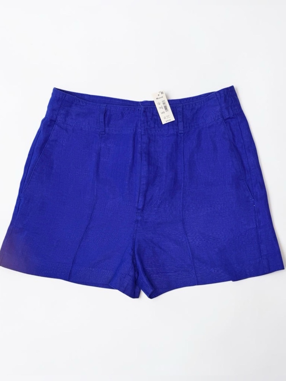 Madewell Cobalt Blue High-Waist Linen-Blend Shorts - Picture 2 of 6